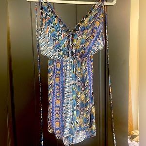 NWOT Ark & Co Blue Boho Romper - Sz S